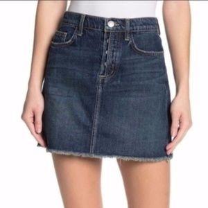 Denim Mini Skirt Frayed Hem Exposed Fly - NWT​​​​​​​​​​​​